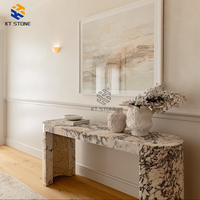 Table d'entrée contemporaine KT STONE pour couloir, motif naturel unique, décoration magnifique pour hall d'entrée, en marbre