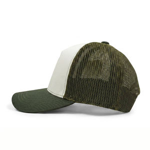 Casquette de camionneur pour enfants avec broderie de truite, bicolore blanc et olive, dos en maille, casquette snapback pour la pêche en plein air, casquette de baseball pour enfants - Product Image 4