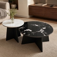 Table basse moderne haut de gamme avec plateau en marbre et structure métallique, design durable, écologique, mobile, facile à assembler, idéale pour les petits appartements, luxe