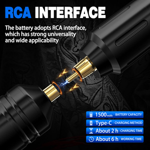 1500mAh RCA <b>Wireless</b> Tattoo Power <b>Adapter</b> LED Screen Type C Fast Charging Battery for Mobile Tattoo Studio Use - Product Image 2