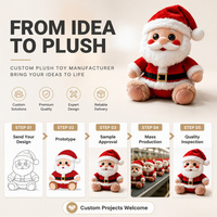 Peluche personnalisée Père Noël en gros, jouet en peluche de Noël, poupée en peluche douce, cadeau décoratif avec emballage personnalisé et logo