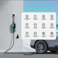 RUIVANDA pengisi daya mobil elektrik portabel, pengisi daya mobil listrik rumah portabel 7kW AC tipe 2 EV colokan cepat 5m IP65 OEM kondisi baru