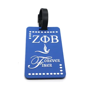 Wholesale BLue color zeta phi beta pvc luggage tag / Luggage Tag Greek Luggage Tag