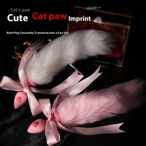 Female Adult Products Silicone Cat Claw Bow Tail Back Court Props <strong>Anal</strong> Plug Sex Toys for Bondage Gear Plug <strong>Anal</strong> - Product Image 4