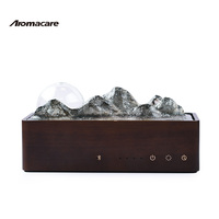 Diffuseur d'arômes Aromacare sans eau, rechargeable par batterie, en bois et verre, paysage au lever du soleil, nébuliseur d'huiles essentielles