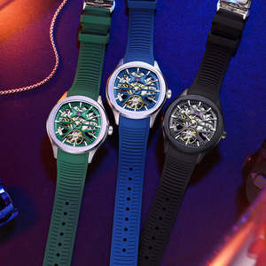 Reloj Mecánico Automático Deportivo Megir JC-9-204G-5 para Hombre, Reloj de Pulsera con Caja de Moda y Correa de Silicona, Esfera Esqueleto 2025 - Product Image 3