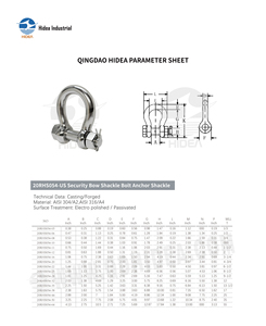 เหล็กกล้าไร้สนิม AISI 304 316 WLL 1/3-55T  ชัคเกิลโบว์แบบอเมริกัน ชัคเกิลยึดแบบสลักเกลียว ชัคเกิลยกแบบตีขึ้นรูป ทนทานต่อการกัดกร่อน - Product Image 6