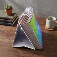 Calendrier de bureau en carton personnalisé 2025 avec logo, écologique, imprimé offset, reliure spirale, design à feuilles mobiles, calendrier de table en papier