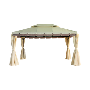 Gazebo en métal à cadre en alliage d'aluminium de luxe de taille personnalisée en <span class=keywords><strong>bois</strong></span> naturel traité sous pression pour voitures garages auvents carports - Product Image 4