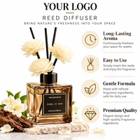 Diffuseur d'huile parfumée à la lavande écologique en pot de verre carré de 50 ml avec bâtonnets, pour décoration intérieure, marque privée