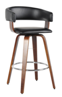 Nouveau moderne mode PU bois acier pédale anneau chaise tabouret de bar pivotant meubles de bar Pu et bois meubles commerciaux contreplaqué