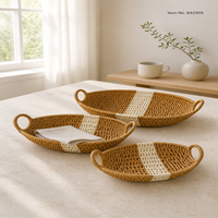 Panier de rangement en corde de papier tressé fait main pour le salon