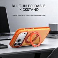Étui magnétique givré mat en TPU+PC style Ins avec anneau pour iPhone 17 Pro/18 Pro Max, protection d'objectif, cadre métallique pour appareil photo, emballé