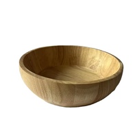 Vente en gros de bols en bois de caoutchouc de taille personnalisée, certifiés FSC, ensemble de bols à salade pour soupe de riz aux fruits faits à la main