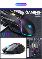 Souris de jeu filaire professionnelle, 6 boutons, 6400 DPI, LED optique, USB, souris de jeu silencieuse pour PC, ordinateur portable, joueur