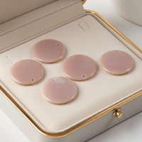 Opale rose naturelle sur mesure, cabochon rond, personnalisation disponible, fournisseur de bijoux, opale naturelle.