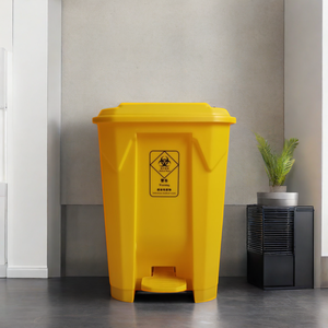100L 80L 50L 30 litre sarı renk çöp sepeti sıcak satış renkli plastik pedallı çöp kutusu - Product Image 1
