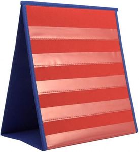 Tableau de classement à double poche pliable et autoportant pour l'école et la maison, 12x13 pouces, en tissu non tissé rouge/bleu - Product Image 3