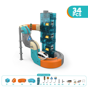 Pista de Carreras Flexible 3D Mágica, Bloques de Construcción Magnéticos Eléctricos Creativos para Trenes, Juguete de Ensamblaje con Elevador - Product Image 4
