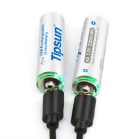 Pile AA rechargeable Type-C Tipsun 1,5 V 2300 mWh USB Li-ion Double A pour télécommande