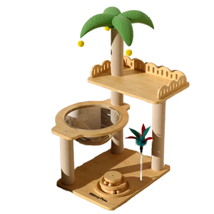 Modern Tropical Palm Tree <b>Cat</b> Tree Space-Saving Compact All-in-One Clear Space Capsule Bed <b>Scratching</b> <b>Post</b> <b>Cat</b> Furniture <b>Cats</b> - Product Image 6