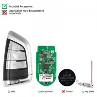 Llave Inteligente Programable Autel IKEY BW003AL, Control Remoto Universal para Auto de 3 Botones para Herramienta Programadora MaxiIM KM100