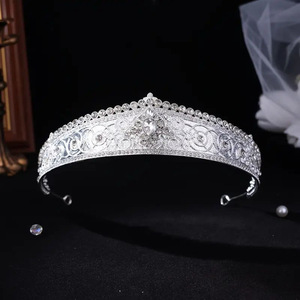 <span class=keywords><strong>Diadème</strong></span> de Mariée Vintage en Cristal Doré et Argenté, Couronne Antique en Filigrane avec Strass Taille Poire, Coiffe de Reine pour Concours de Beauté - Product Image 6