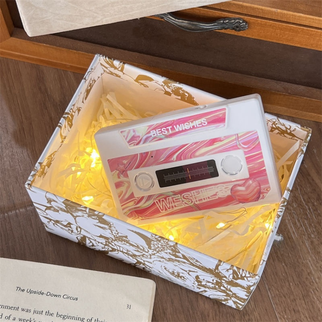 Newest ABS Prerecorded Musical Cassette Tape with Custom Sticker Recording Box for Retro Gifts