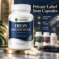 Capsules de Bisglycinate de Fer en Gros, Marque Privée, OEM, ODM, Dropshipping, Approvisionnement en Vrac, Fabricant de Formules Personnalisées