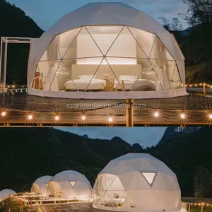 Гуанчжоу большая прозрачная Экологически чистая Жилая кемпинговая геодезическая Роскошная курортная купольная палатка для продажи