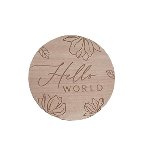 Set de Discos de Hitos Mensuales para Bebé, Regalo Personalizado para Recién Nacido, Tarjetas de Hitos Mensuales 'Hola Mundo', Madera Contrachapada, 10 cm - Product Image 4