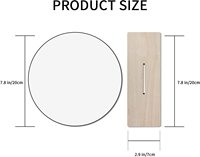 Miroir de maquillage en acrylique avec support, petit miroir avec support en bois pour Table de bureau, miroir de vanité rond sans cadre