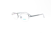 Kacamata Optik Superovo Grosir Mewah 18K Titanium Half-Frame Emas Solid Biru Abu-abu Motif Kotak Ringan Modis