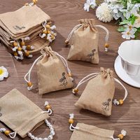 Pochette en toile de jute personnalisée avec cordon de serrage pour bijoux, organisateur, couleur, taille et logo personnalisables, sac à lavande – Vente en gros