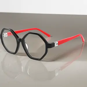 2023最受欢迎的时尚太阳镜女六角男士太阳镜框架醋酸纤维设计师手工眼镜