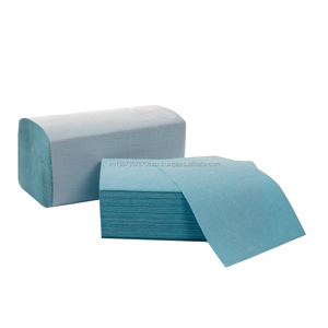 Essuie-tout en papier recyclé bleu, pliage simple, 1 pli, 36 g/m², 25,5 x 23 cm, 250 feuilles par paquet, 16 paquets par carton - Product Image 3