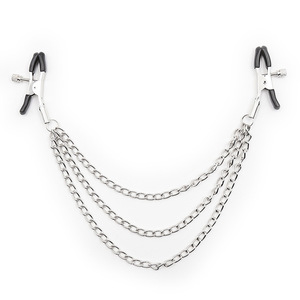 Huawen - Pinces à tétons en métal à bas prix avec 3 chaînes en caoutchouc pour femmes, jouets sexuels, utilisation <span class=keywords><strong>BDSM</strong></span>, modèle HW-WM200493 - Product Image 4