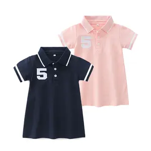 Robe de sport pour filles, col Polo, manches courtes, tenue de Tennis de Golf pour filles