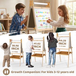 <span class=keywords><strong>Caballete</strong></span> de Arte de Madera para Decoración del Hogar, <span class=keywords><strong>Pizarra</strong></span> Magnética de Doble Cara y <span class=keywords><strong>Pizarra</strong></span> Blanca, <span class=keywords><strong>Caballete</strong></span> Multifuncional para Exhibición de Dibujos - Product Image 3
