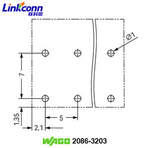 Bornes de connexion PCB Wagos 3 pôles THR 2086-3203, montage en surface, connecteur noir, bouton poussoir, soudure, espacement des broches 5 mm - Product Image 4
