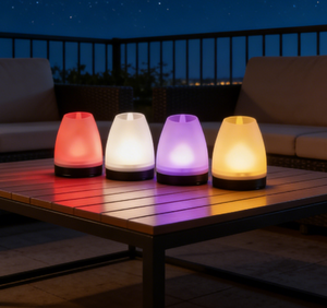 Juego de luces ambientales (paquete de 4) – Lámparas de vela recargables con control táctil, luz LED que cambia de color y base de carga - Product Image 4