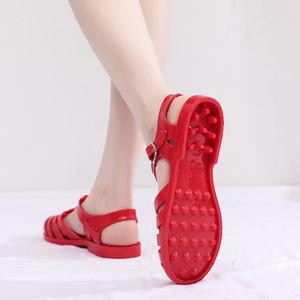 Nuova moda donna casual caviglia croce fondo morbido cinturino traspirante fibbia romana piatta avvolgere <span class=keywords><strong>sandali</strong></span> vuoti trasparenti - Product Image 2