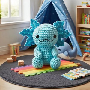 Kit de <span class=keywords><strong>Crochet</strong></span> Salamandre Couleur Turquoise (1 pièce) pour Débutants – Poupée Animale Faite Main DIY avec Instructions Détaillées - Product Image 5