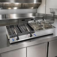 Machine à griller les poulets à double presse électrique robuste sur mesure avec 2 casseroles pour équipement de restauration professionnelle commerciale