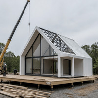 Maison mobile sur mesure, villa modulaire de luxe préfabriquée, structure en acier, maisons miniatures sur mesure avec terrasse
