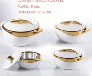 Juego de Ollas Térmicas para <span class=keywords><strong>Alimentos</strong></span> de 1L, 1.5L, 2.5L y 4.5L, Cazuela Aislada con Decoración Dorada Noble para el Hogar - Product Image 4