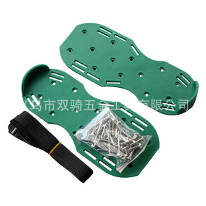 Green Spike Aerators For Garden Soil Loosening With Adjustable Straps And Screws - Product Image 1