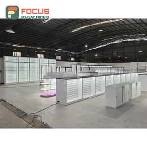 Luxury Wig Display Cabinet <b>Lighted</b> Glass Door Multi Drawer Shelf Hair Store Display Cabinet Center Unit - Product Image 5