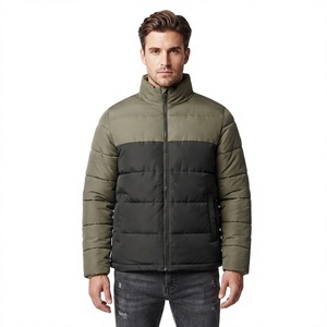 Men's Winter Puffer <b>Jacket</b> Mix Color Collar Zipper Windproof Casual <b>Thick</b> Polyester High Quality Puffer <b>Jacket</b> For Man - Product Image 1