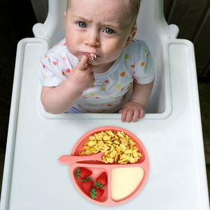 Lavabile in lavastoviglie bambini alimentazione indipendente <span class=keywords><strong>primo</strong></span> stadio piatto di alimentazione per bambini in Silicone unico dividere Set di ciotole per bambini antiscivolo - Product Image 4